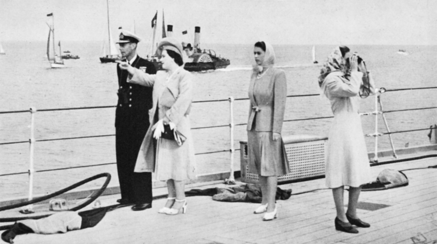 The king, the queen, Princess Elizabeth, Princess Margaret Rose